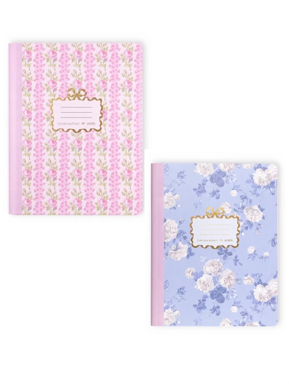 LoveShackFancy Target Yoobi Composition Books Pink & Blue Set 6
